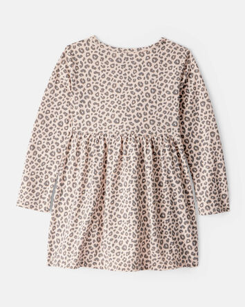 Tout-petit fille - Robe à manches longues à imprimé léopard – Brun, 
