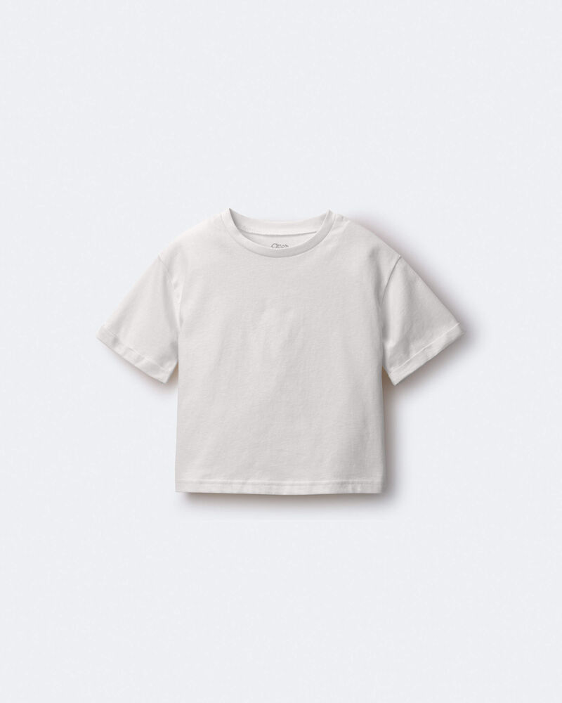 Toddler Rolled Cuff Tee - Cream, image 2 of 6 slides
