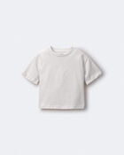 Toddler Rolled Cuff Tee - Cream, image 2 of 6 slides