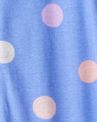 Baby Girl Smiley Face Print 100% Cotton Long-Sleeve Snug Fit 1-Piece pyjamas - Blue, image 3 of 4 slides
