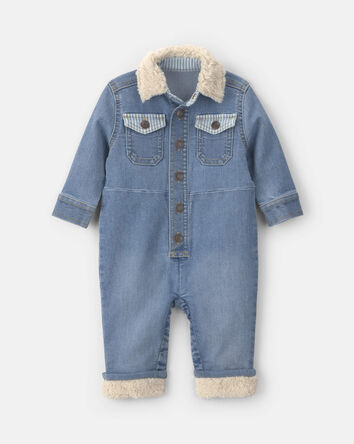 B&eacute;b&eacute; gar&ccedil;on - Combinaison en denim &agrave; manches longues &ndash; D&eacute;lav&eacute; clair, 