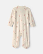 B&eacute;b&eacute; fille - Grenouill&egrave;re en 100 % coton &agrave; fermeture &agrave; glissi&egrave;re double sens &agrave; motif de hibou - Cr&egrave;me, image 2 sur 4 diapositives
