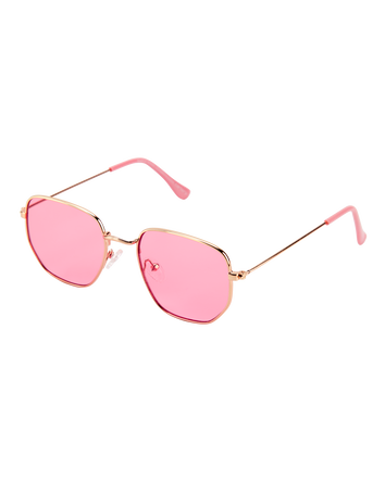 Geometric Aviator Sunglasses - Pink, 