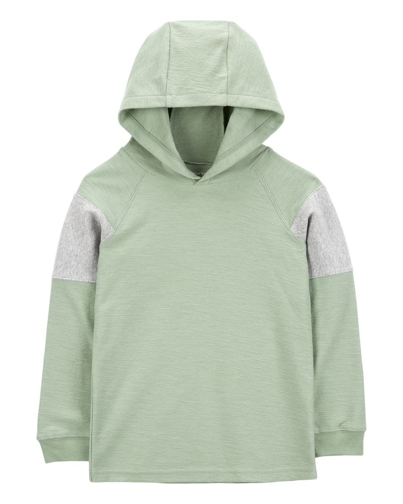 Kid Colourblock Cotton Blend Long-Sleeve Tee - Green, image 1 of 3 slides