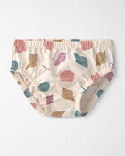 Baby Girl Organic Cotton Tiered Dress in Seashells, image 5 of 6 slides