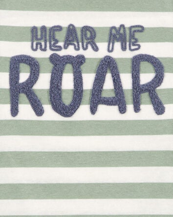 Baby Hear Me Roar Striped Graphic Tee, 