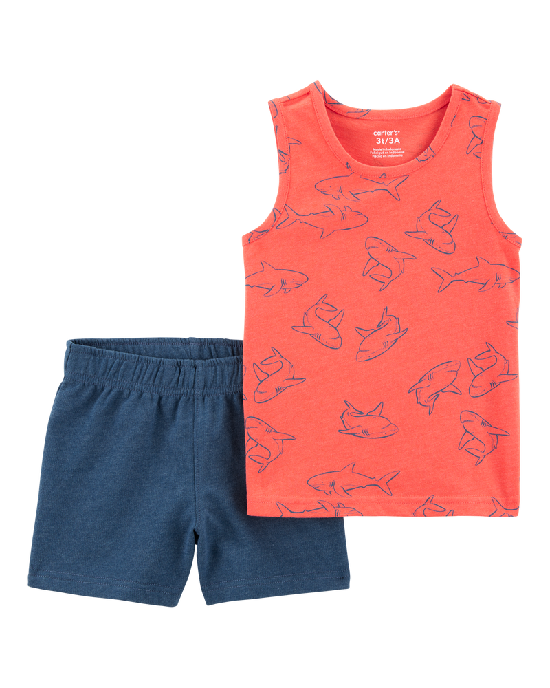 Toddler 2-Piece Shark Tank & Pull-On Short Set, image 1 of 3 slides