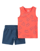 Toddler 2-Piece Shark Tank & Pull-On Short Set, image 1 of 3 slides