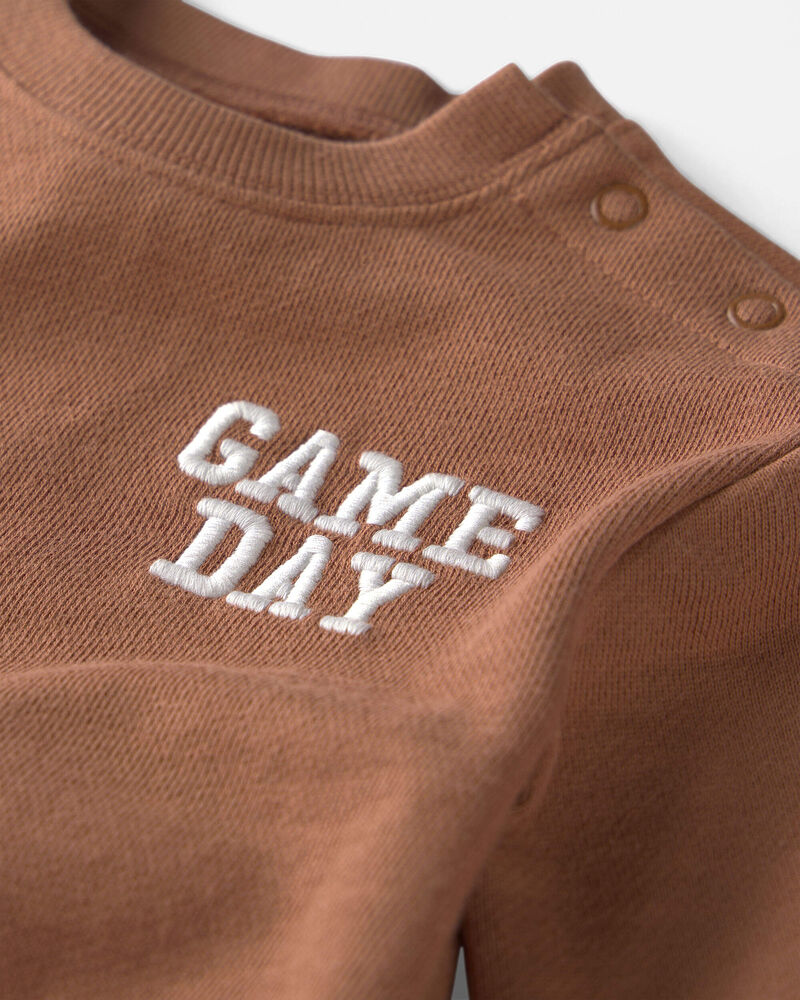 Baby Organic Cotton 'Game Day' French Terry Graphic Bubble, image 3 of 5 slides