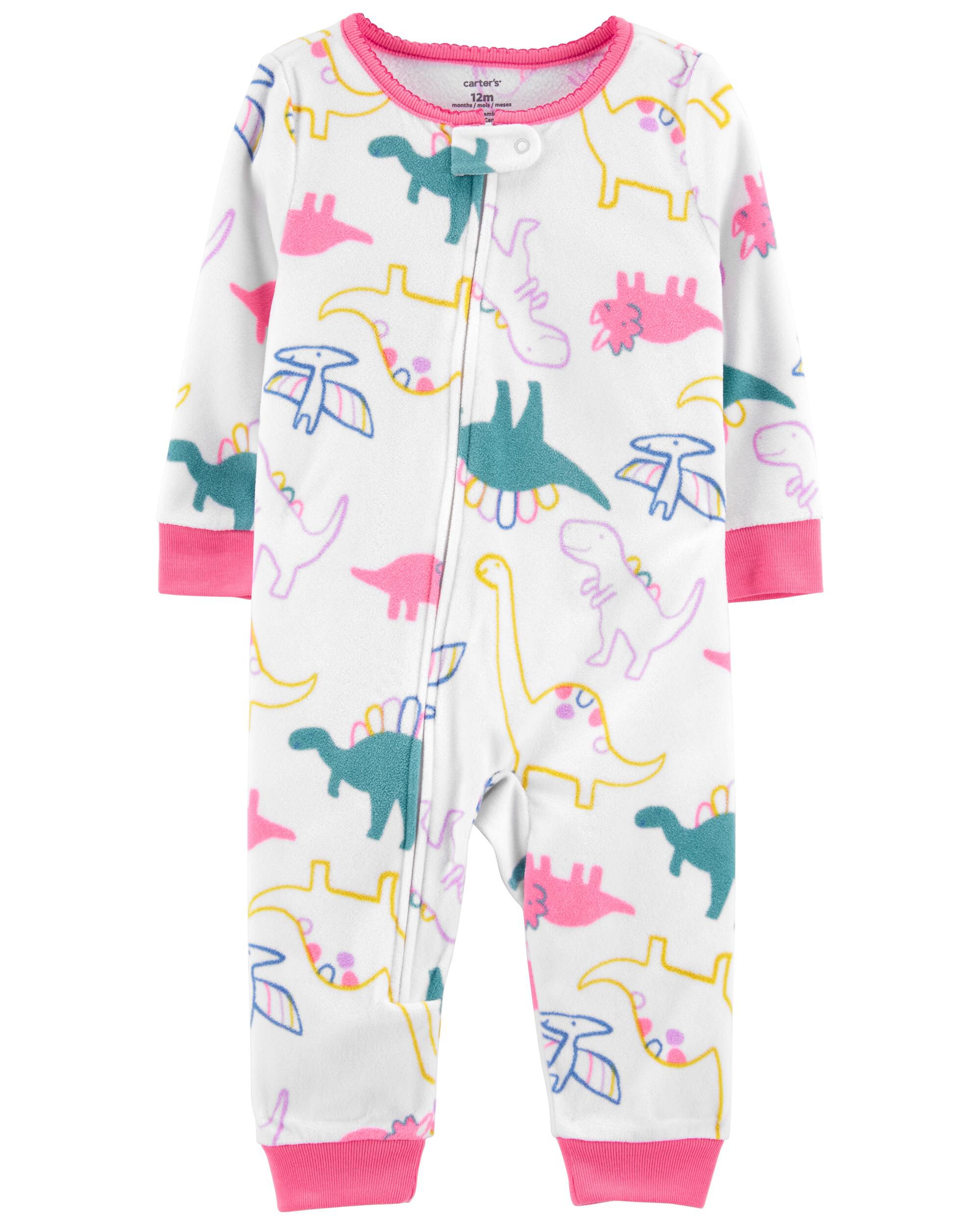 carters baby girl dinosaur pajamas