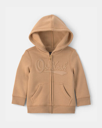 Baby Boy Oshkosh Fleece Logo Zip Hoodie - Brown, 