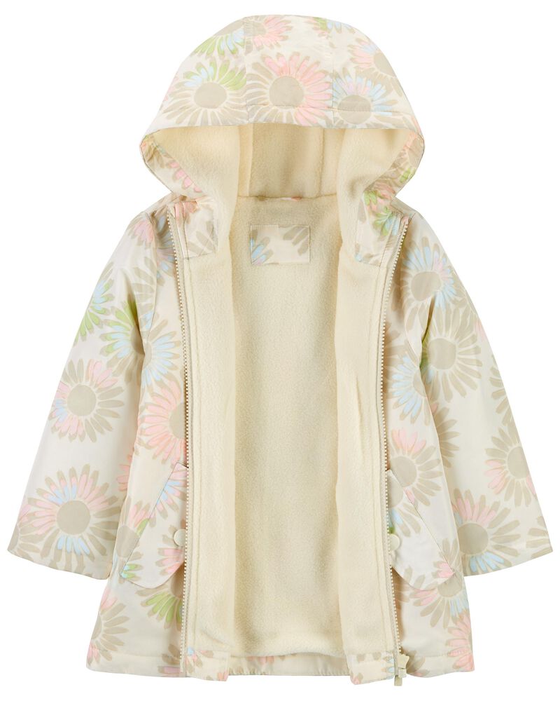 Kid Fleece-Lined Printed Rain Jacket, image 2 of 3 slides