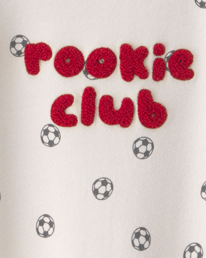 Baby 'Rookie Club' French Terry Jumpsuit - Cream, image 3 of 4 slides