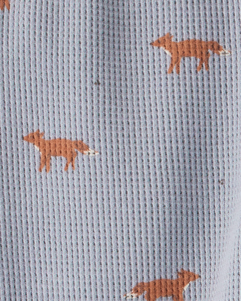 Baby Organic Cotton Waffle Knit Set in Shadow Fox Print, image 4 of 6 slides