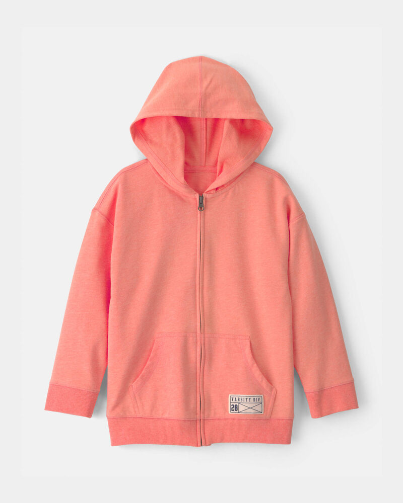 Kid French Terry Zip-Up Hoodie - Orange, image 1 of 4 slides