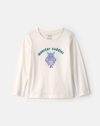 Toute-petit fille - T-shirt manches longues &agrave; imprim&eacute; &laquo;Monster Cuddles&raquo; &ndash; Cr&egrave;me, 