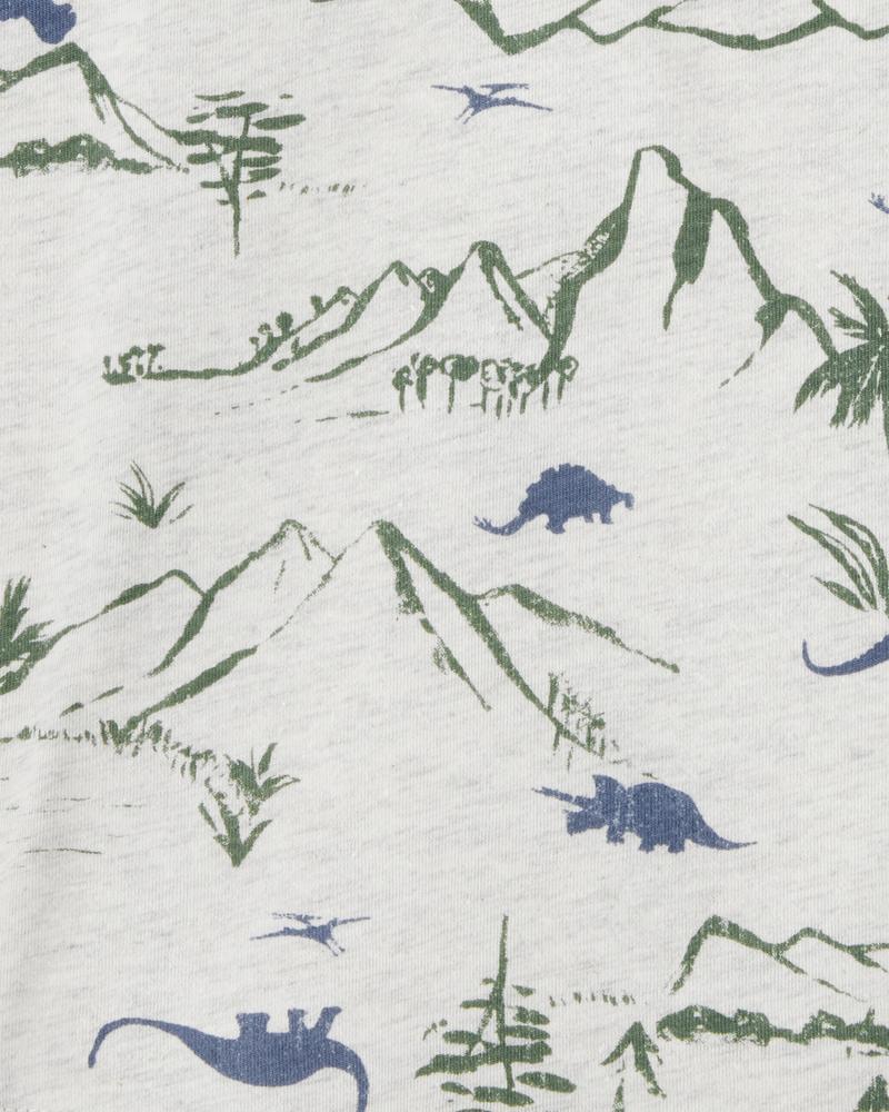 Toddler Henley Dinosaur Print Shirt - Grey, image 2 of 3 slides