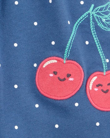 Baby Cherry Bodysuit Dress - Blue, 