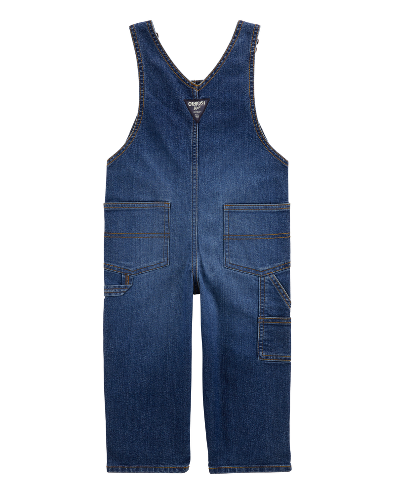 Enfant en bas âge Salopette en denim extensible - Délavage foncé, image 2 sur 5 diapositives