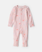Baby Girl Flamingo PurelySoft&trade; Snug Fit Sleeper - Pink, image 2 of 9 slides