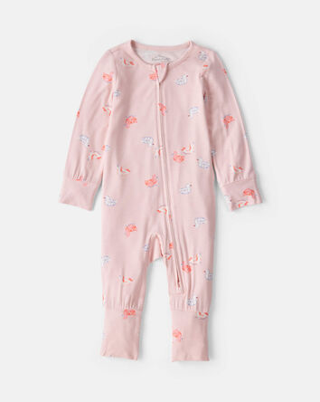Baby Girl Flamingo PurelySoft&trade; Snug Fit Sleeper - Pink, 