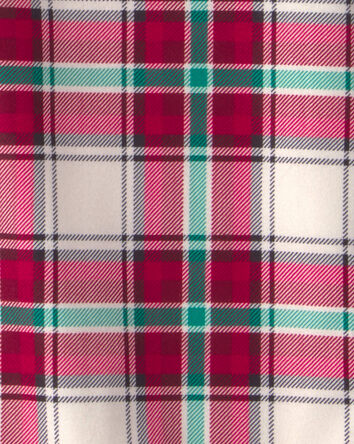 Filles - Ensemble 2 robes de nuit amples en molleton &agrave; carreaux de No&euml;l et robe de nuit pour poup&eacute;e &ndash; Rouge/Vert, 