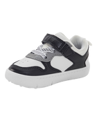 Baby Every Step® First Walker  Faux Leather Fashion Sneakers - White/Black, image 7 of 7 slides