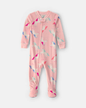 Toddler Girl 1-Piece Unicorn DreamPlush Snug Fit Pyjama - Pink, 