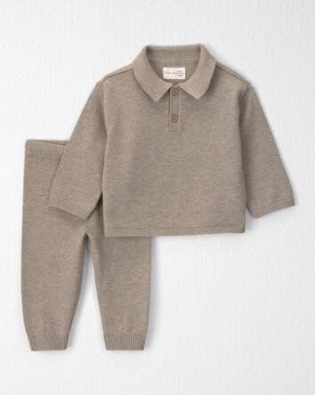 Baby Boy 2-Piece Organic Cotton Sweater Knit Top & Pant Set, 