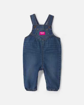 B&eacute;b&eacute; fille - Salopette en denim - D&eacute;lav&eacute; fonc&eacute;, 