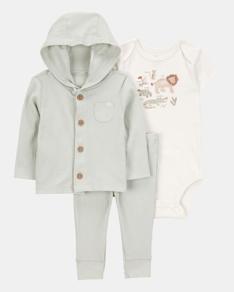 Baby 3-Piece Lion Little Cardigan Set, image 1 of 4 slides