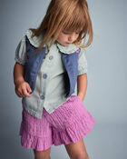 Toddler Girl Ruffle Butterfly Shorts - Purple, image 1 of 7 slides