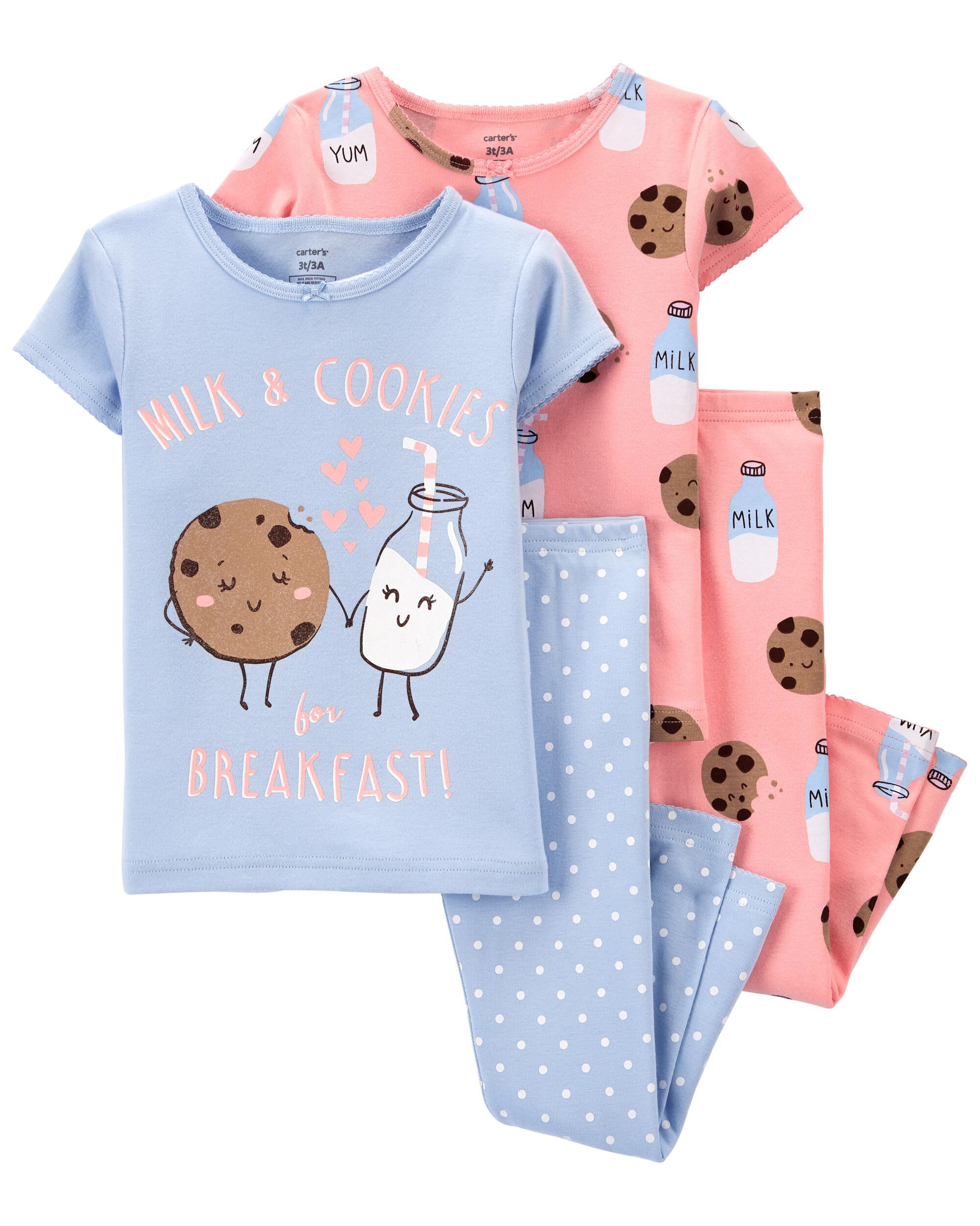 4 Piece Milk Cookie 100 Snug Fit Cotton PJs