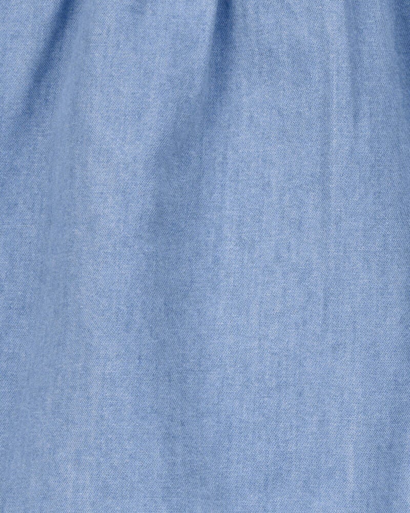 Kid Chambray Pull-On Shorts - Blue, image 3 of 4 slides