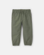 Toddler Boy Canvas Joggers - Olive Green, image 1 of 4 slides