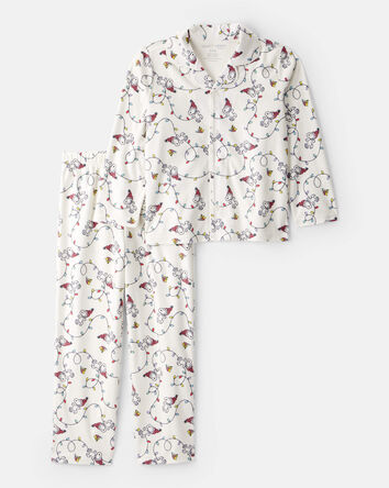 Jeune - Pyjamas en polaire &agrave; manches longues, coupe ample, en deux pi&egrave;ces avec imprim&eacute; Snoopy de Peanuts - Blanc, 