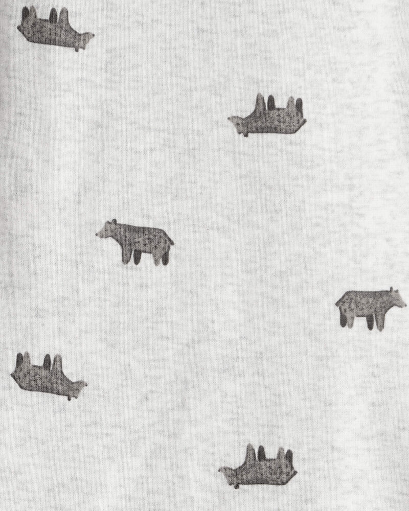 Baby Girl 3-Piece Bear Print Sleeveless Jacket, Bodysuit & Pant Set - White, image 3 of 5 slides