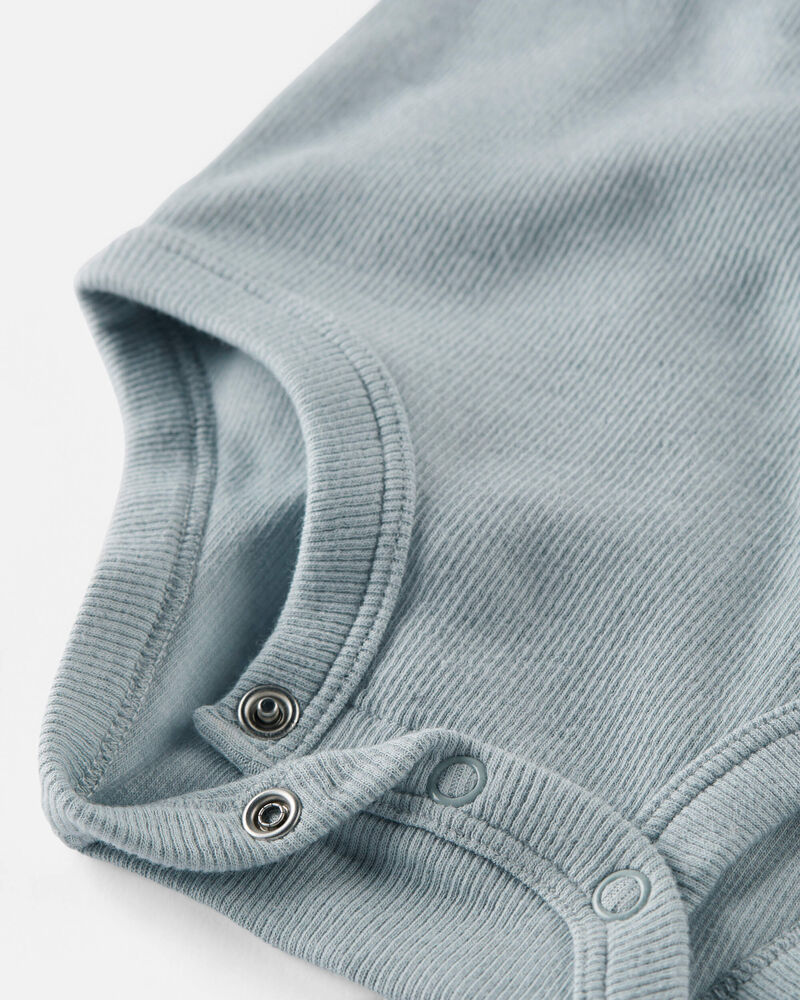 Baby 3-Pack Organic Cotton Rib Bodysuits, image 2 of 6 slides