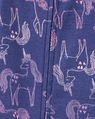 Toddler 1-Piece Unicorn 100% Snug Fit Cotton Footie Pyjamas, image 2 of 4 slides