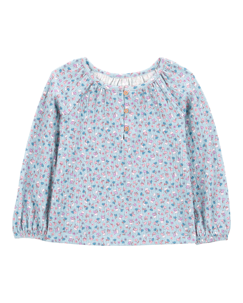 Baby Floral Gauze Long-Sleeve Top - Floral, image 1 of 3 slides
