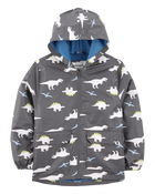 Dinosaur Colour Changing Rain Jacket - Grey, image 1 of 6 slides