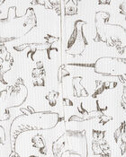 Baby Animal Print 2-Way Zip Thermal Sleeper Pyjamas, image 2 of 3 slides