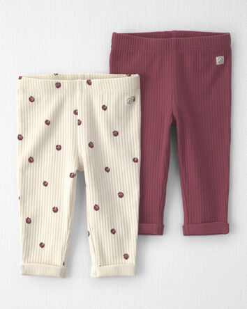 Baby Girl 2-Pack Organic Cotton Leggings, 