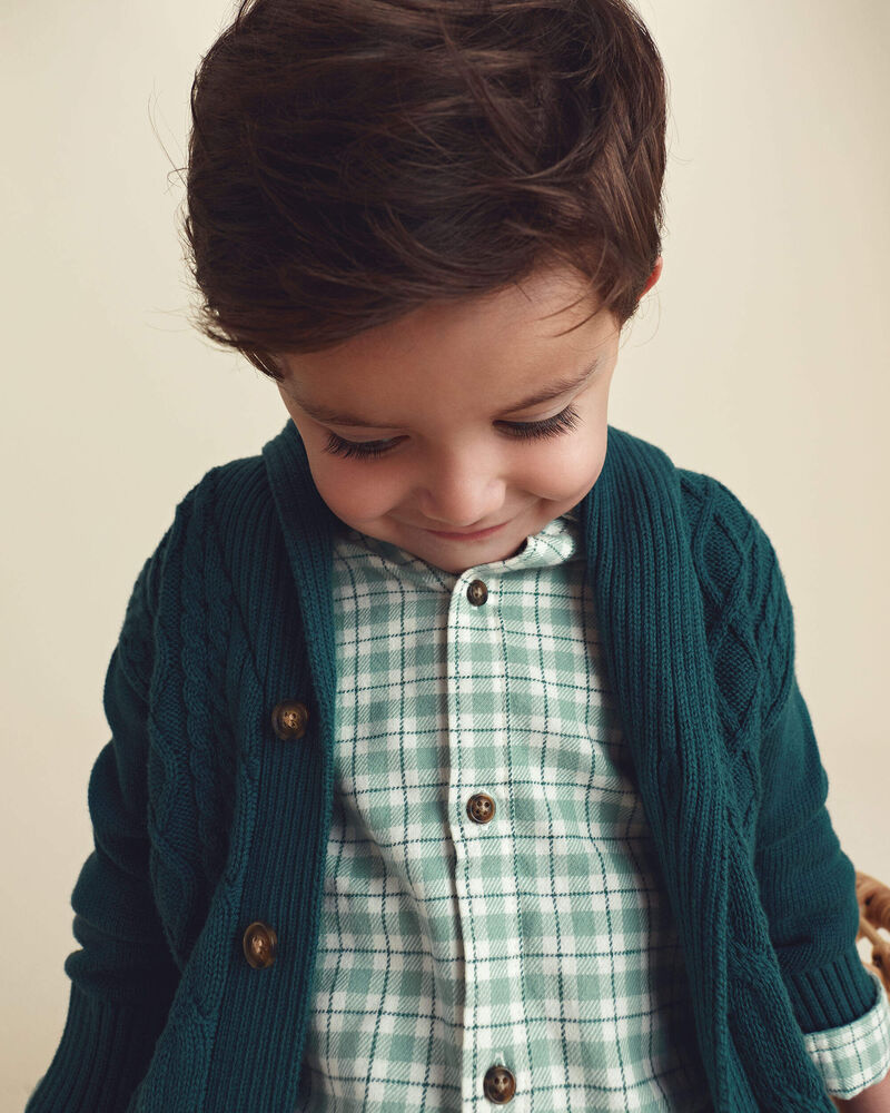 Cardigan en tricot pour tout-petit - Bleu marine, image 3 sur 4 diapositives