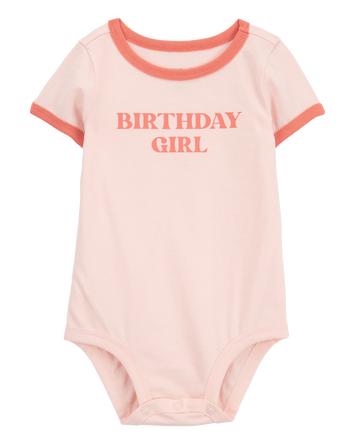 Baby Birthday Girl Short-Sleeve Bodysuit - Pink, 