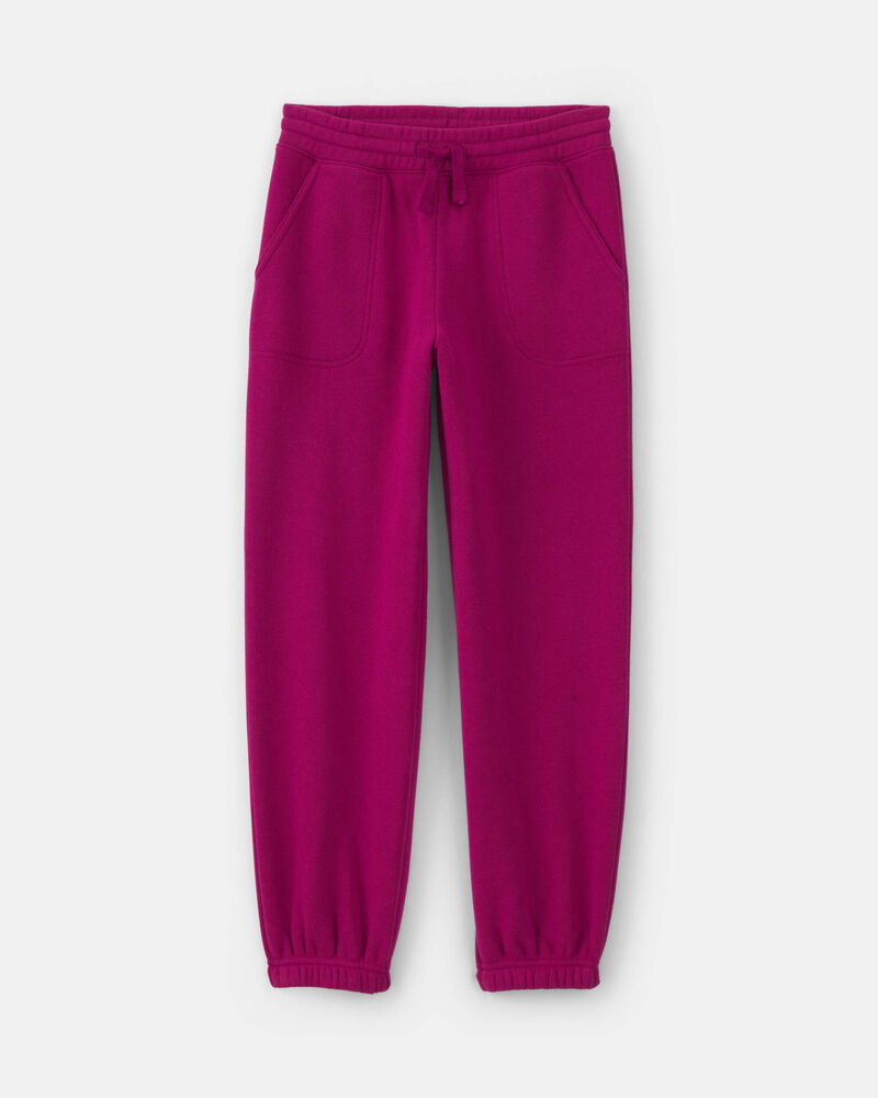Girls Fleece Joggers - Burgundy, image 1 of 4 slides