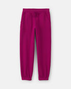 Girls Fleece Joggers - Burgundy, image 1 of 4 slides