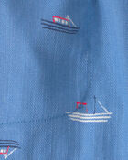 Toddler Boy Sailboat Twill Shorts - Blue, image 4 of 5 slides