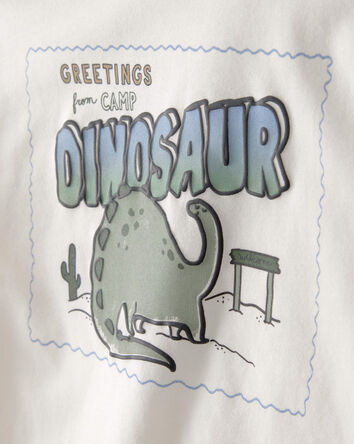 B&eacute;b&eacute; gar&ccedil;on - T-shirt &agrave; manches longues, dinosaures - Cr&egrave;me, 