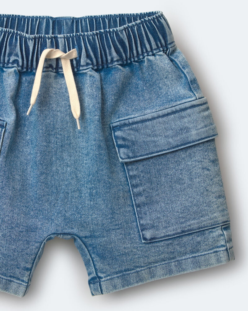 Tout-petit gar&ccedil;on - Short cargo en denim, image 7 sur 7 diapositives